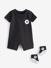 Converse Black Romper and Bootie Baby Set - Image 1 of 3