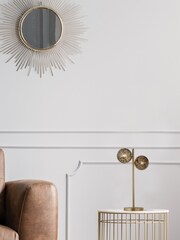 Searchlight Gold Rosie 2 Light Tortoise Glass Table Lamp - Image 1 of 4