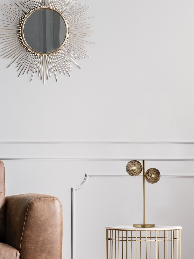 Searchlight Gold Rosie 2 Light Tortoise Glass Table Lamp - Image 1 of 4