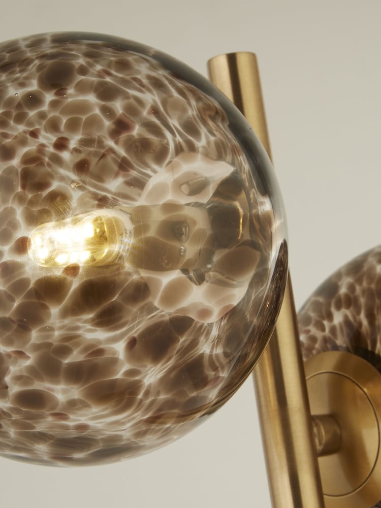 Searchlight Gold Rosie 2 Light Tortoise Glass Table Lamp - Image 2 of 4