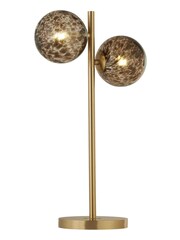 Searchlight Gold Rosie 2 Light Tortoise Glass Table Lamp - Image 3 of 4
