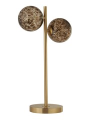 Searchlight Gold Rosie 2 Light Tortoise Glass Table Lamp - Image 4 of 4