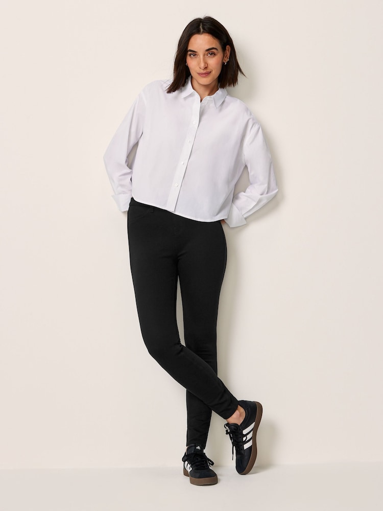 Zwart - Legging van jersey-denim - Image 1 of 7