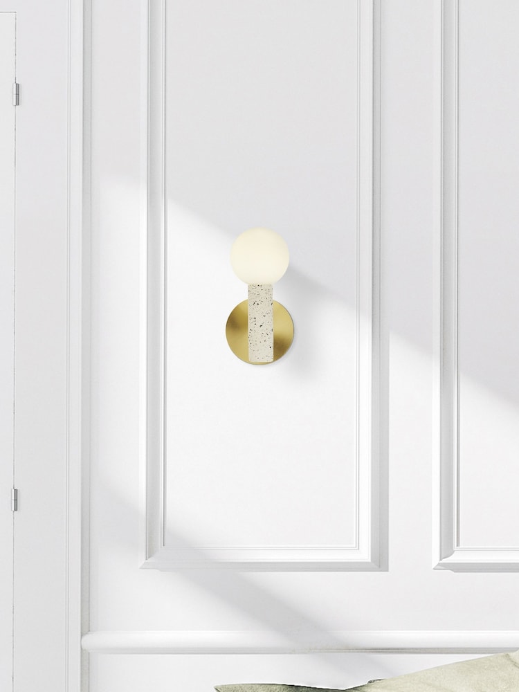 Searchlight Brass Zane Terrazzo Wall Light - Image 1 of 4