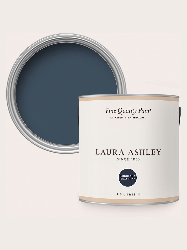 Laura Ashley Midnight Seaspray Blue 2.5 Litre Kitchen And Bathroom Paint - Image 4 of 4