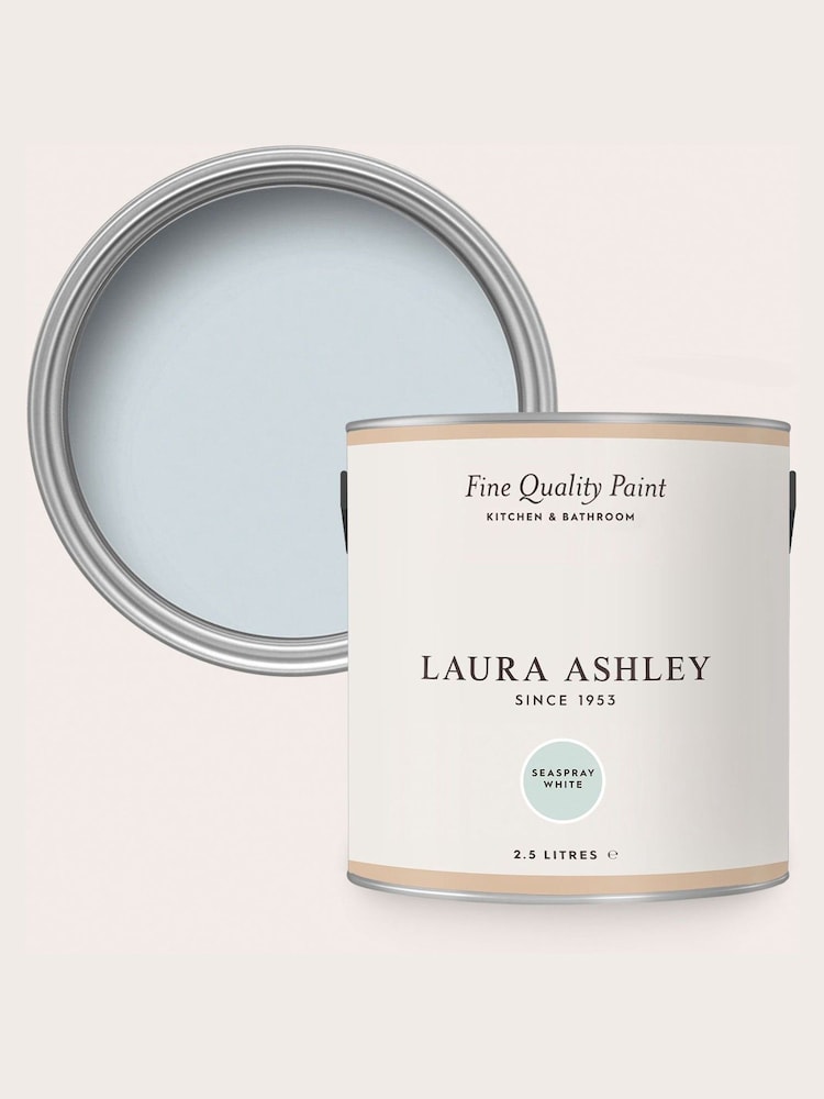 Laura Ashley Seaspray Blue White 2.5 Litre Kitchen And Bathroom Paint - Image 4 of 4