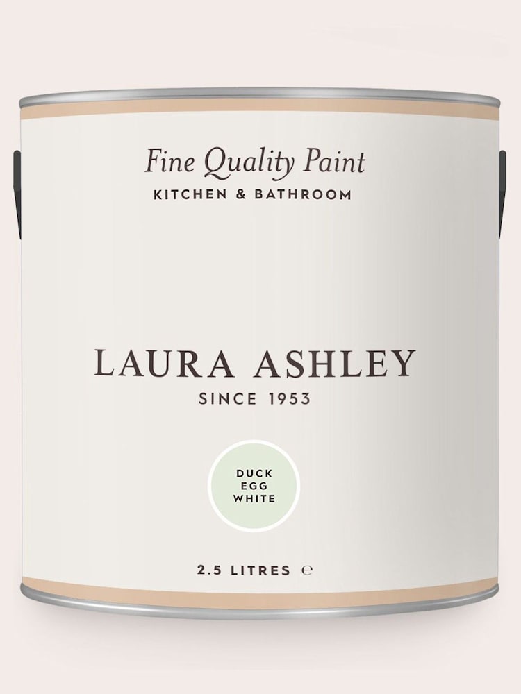 Laura Ashley Duck Egg Blue White 2.5 Litre Kitchen And Bathroom Paint - Image 2 of 4