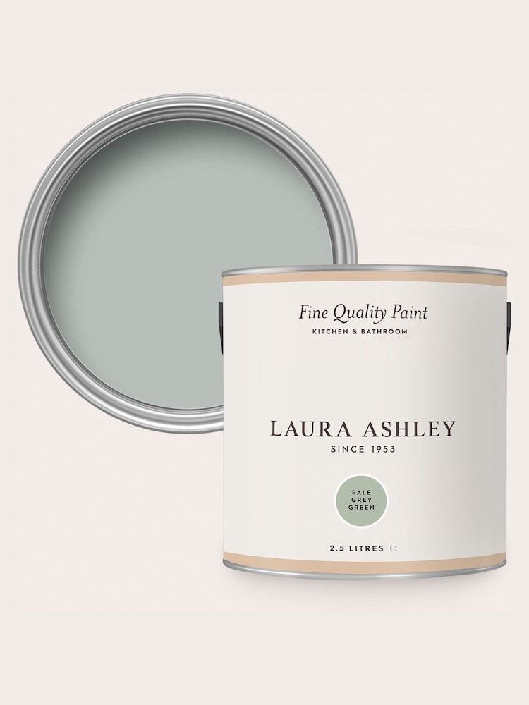 Laura Ashley Pale Grey Green 2.5 Litre Kitchen And Bathroom Paint - Image 4 of 4
