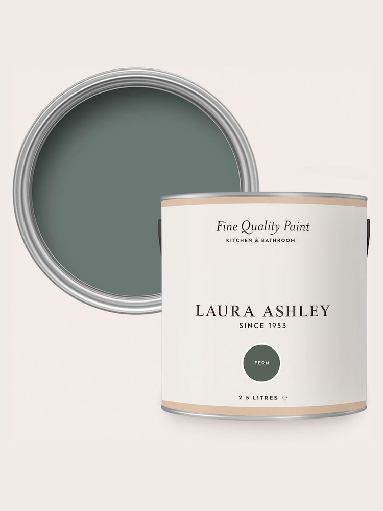Laura Ashley Fern Green 2.5 Litre Kitchen And Bathroom Paint - Image 4 of 4