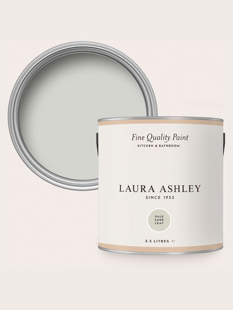 Laura Ashley Pale Sage Leaf Green 2.5 Litre Kitchen And Bathroom Paint - Image 4 of 4