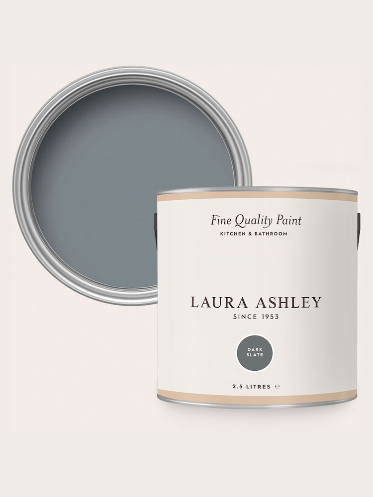 Laura Ashley Dark Slate Grey 2.5 Litre Kitchen And Bathroom Paint - Image 4 of 4