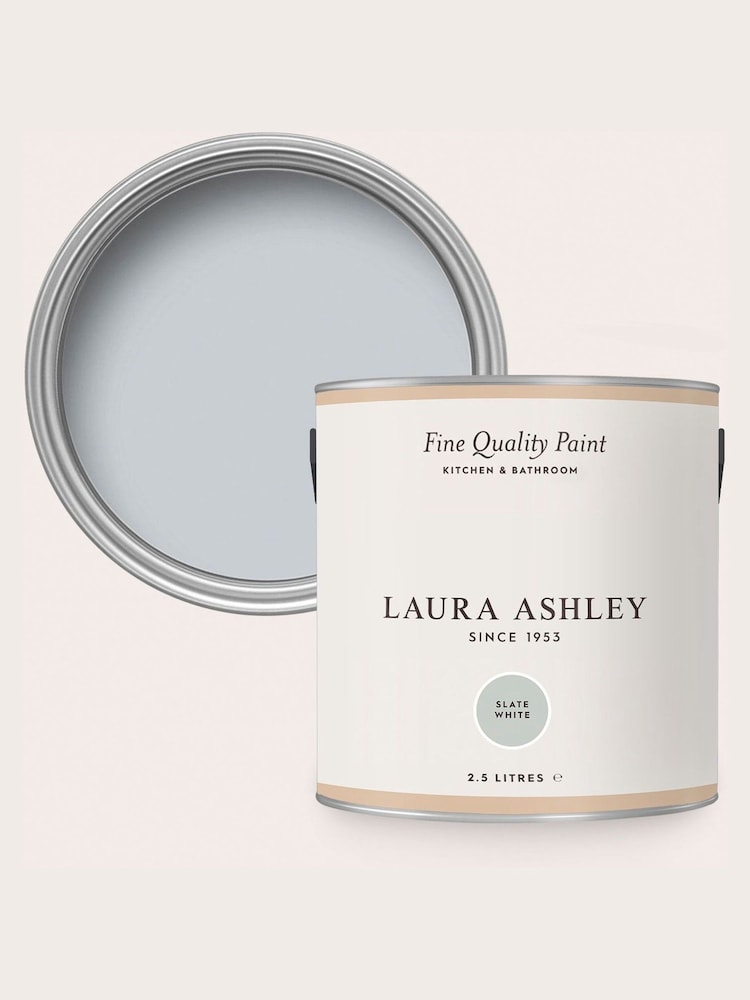 Laura Ashley Slate Grey White 2.5 Litre Kitchen And Bathroom Paint - Image 4 of 4