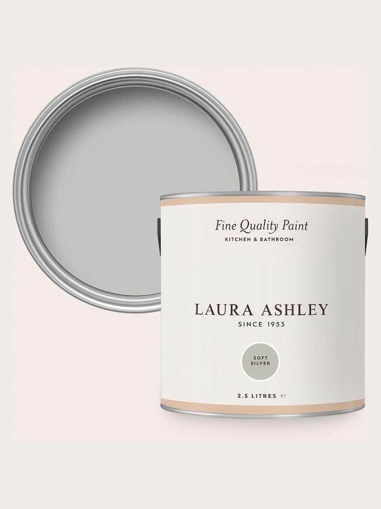 Laura Ashley Soft Silver 2.5 Litre Kitchen And Bathroom Paint - Image 4 of 4