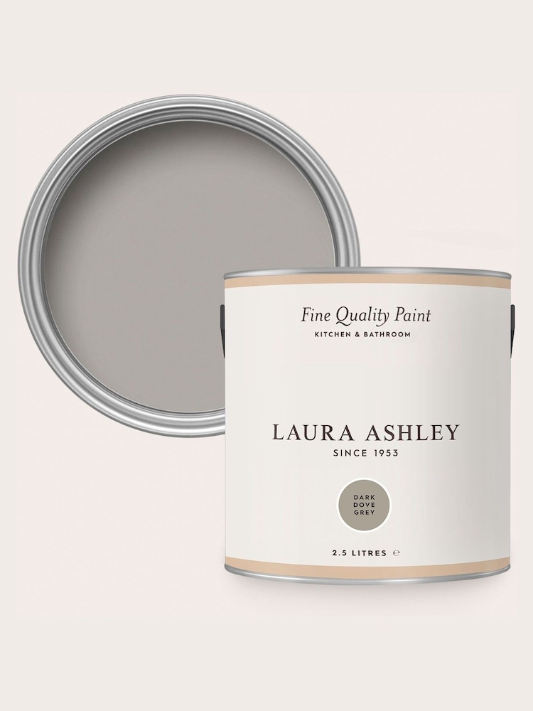 Laura Ashley Dark Dove Grey 2.5 Litre Kitchen And Bathroom Paint - Image 4 of 4