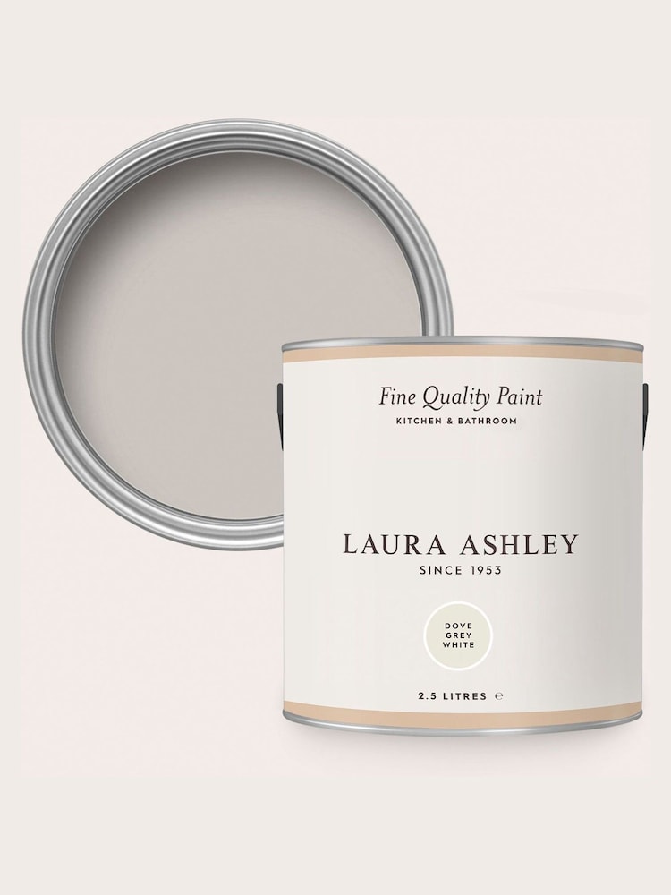 Laura Ashley Dove Grey White 2.5 Litre Kitchen And Bathroom Paint - Image 4 of 4