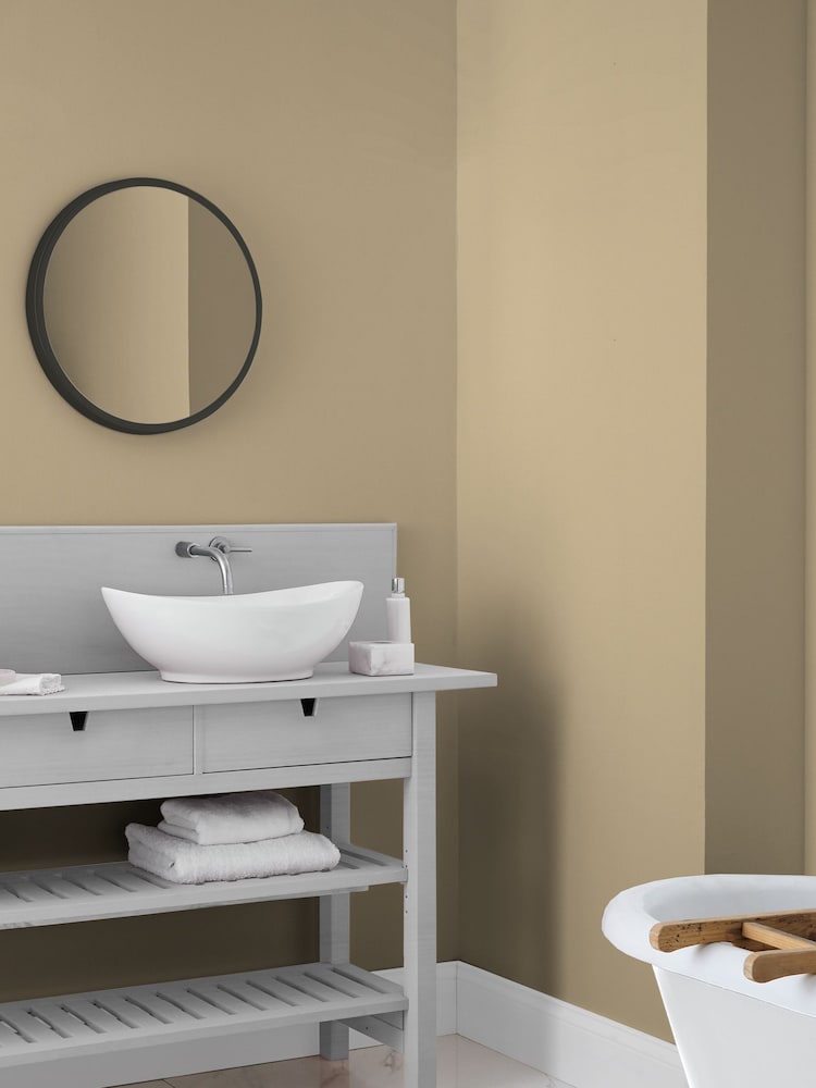 Laura Ashley Pale Gold Yellow 2.5 Litre Kitchen And Bathroom Paint - Image 1 of 4
