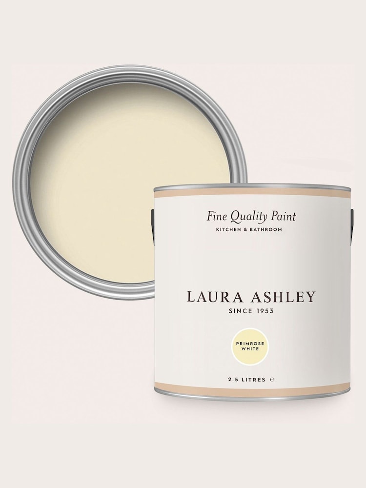 Laura Ashley Primose Yellow White 2.5 Litre Kitchen And Bathroom Paint - Image 4 of 4