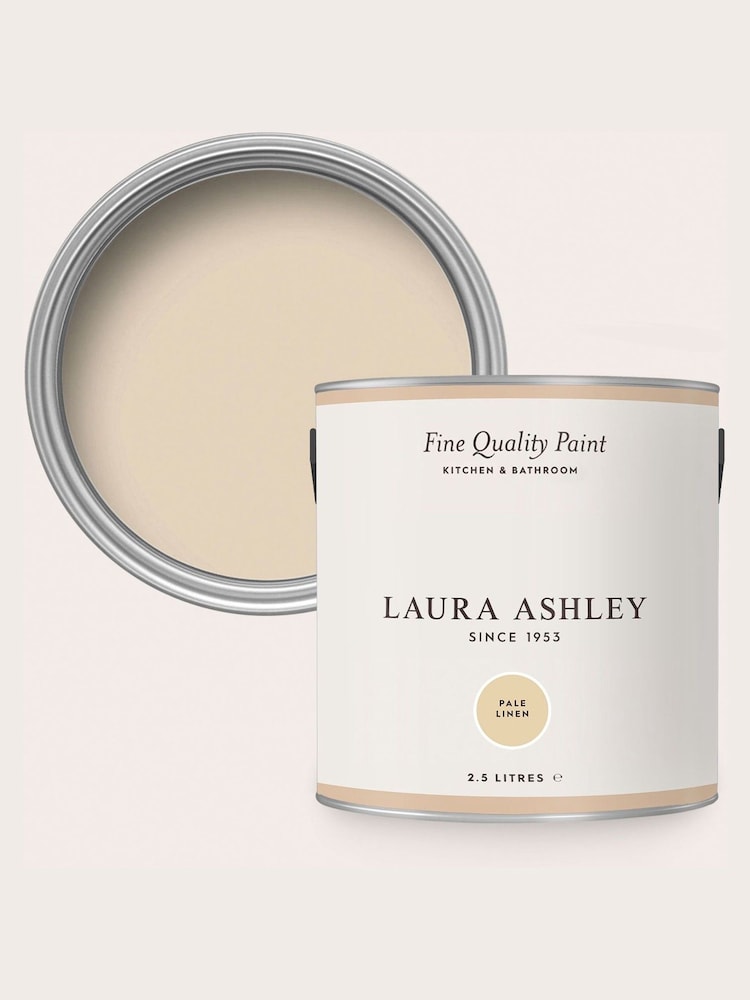 Laura Ashley Pale Beige Linen 2.5 Litre Kitchen And Bathroom Paint - Image 4 of 4