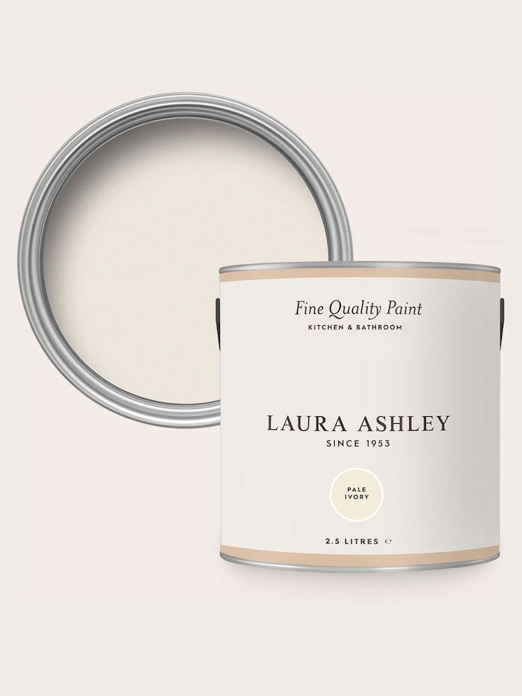 Laura Ashley Pale Ivory White 2.5 Litre Kitchen And Bathroom Paint - Image 4 of 4