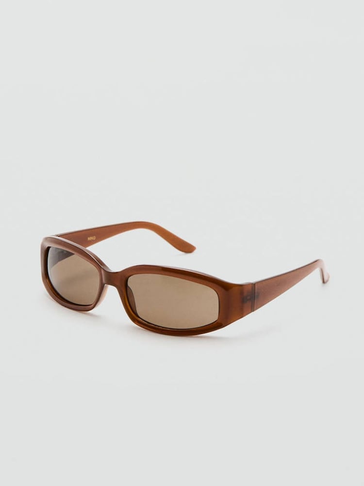 Mango Brown Geometric Wide Temple Sunglasses - Image 1 of 5 Mango Brown Geometric Wide Temple Sunglasses - Image 1 of 5