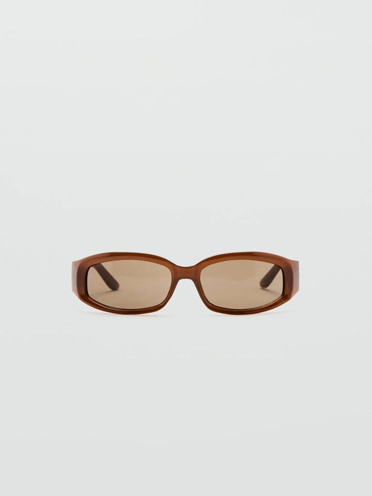Mango Brown Geometric Wide Temple Sunglasses - Image 2 of 5 Mango Brown Geometric Wide Temple Sunglasses - Image 2 of 5