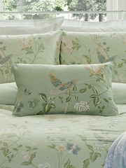Laura Ashley Eau de Nil Green Summer Palace Feather Filled 100% Cotton Cushion - Image 1 of 3