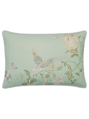 Laura Ashley Eau de Nil Green Summer Palace Feather Filled 100% Cotton Cushion - Image 2 of 3