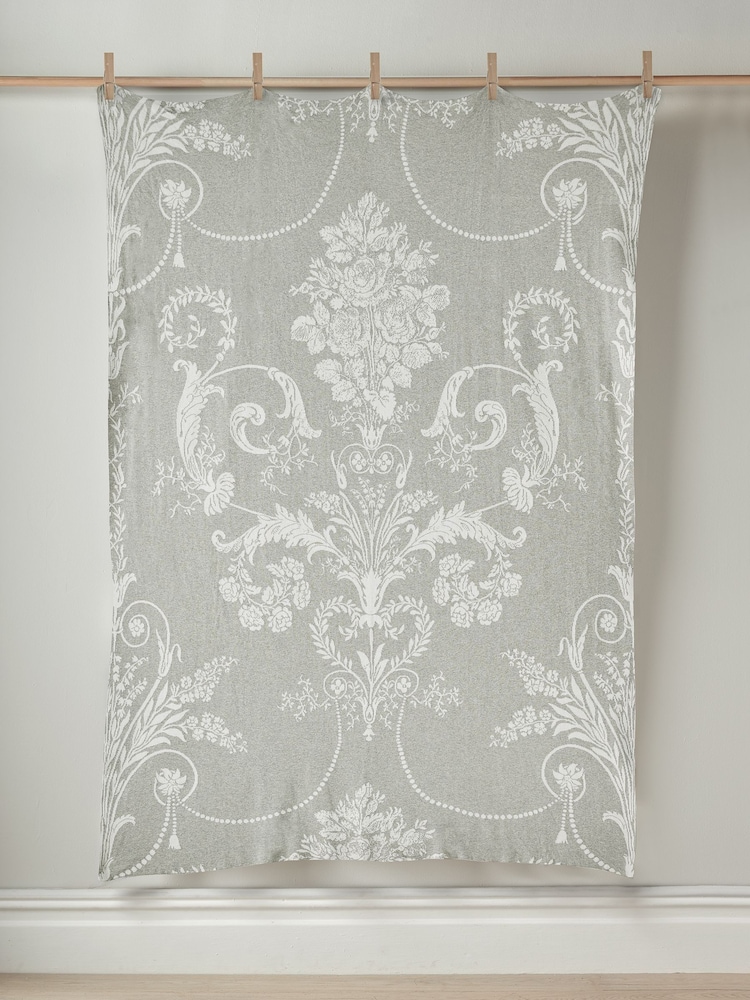 Laura Ashley Steel Grey Josette Knitted Throw - Image 2 of 3
