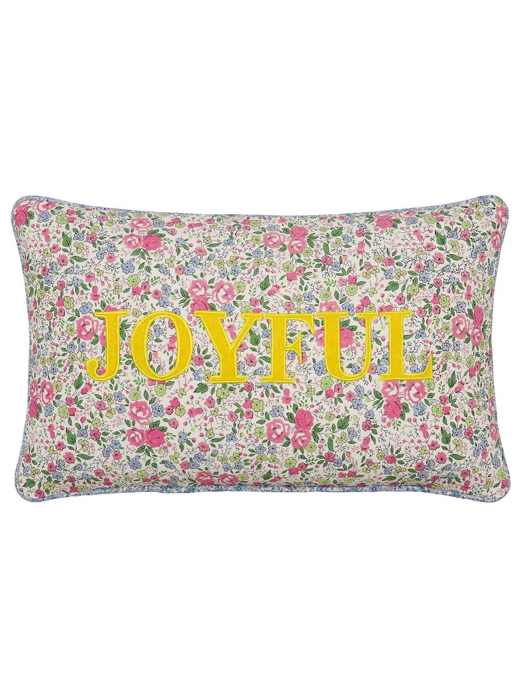 Laura Ashley Coral Pink Joyful Feather Filled Cushion - Image 2 of 3