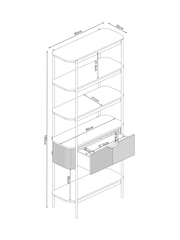 Light Grey Valencia Marble Mango Wood Tall Shelf - Image 4 of 7