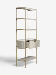 Light Grey Valencia Marble Mango Wood Tall Shelf - Image 6 of 7