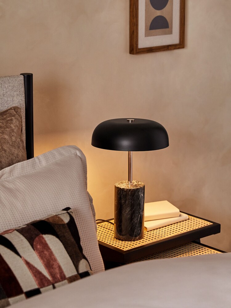 Searchlight Black Greta Marble Table Lamp - Image 1 of 7