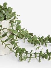 White Artificial Trailing Plant In Ribbed White Pot - Image 2 of 3