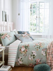 Laura Ashley Sage Rosemore Duvet Cover and Pillowcase Set - Image 1 of 5
