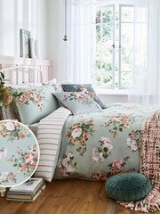 Laura Ashley Sage Rosemore Duvet Cover and Pillowcase Set - Image 2 of 5