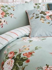 Laura Ashley Sage Rosemore Duvet Cover and Pillowcase Set - Image 4 of 5