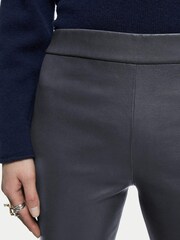 Jigsaw Blue Stretch Leather Leggings - Image 3 of 4