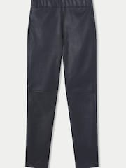 Jigsaw Blue Stretch Leather Leggings - Image 4 of 4