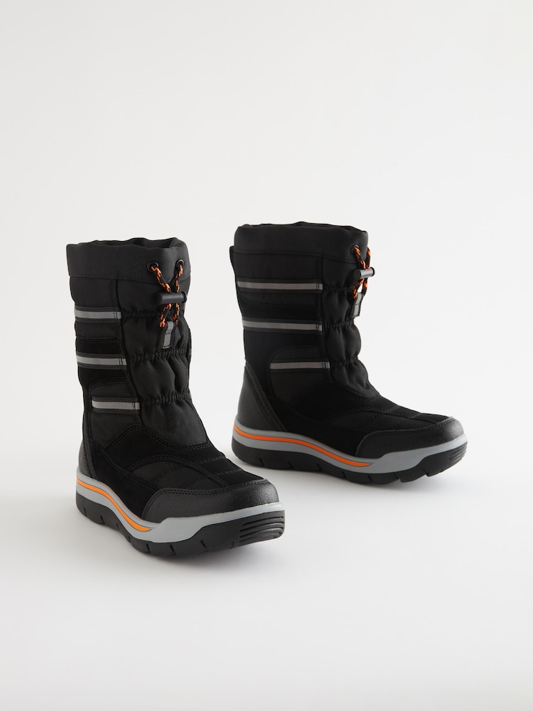 Black Water Resistant Thinsulate™ Warm Lined Snow Boots - Image 1 of 6