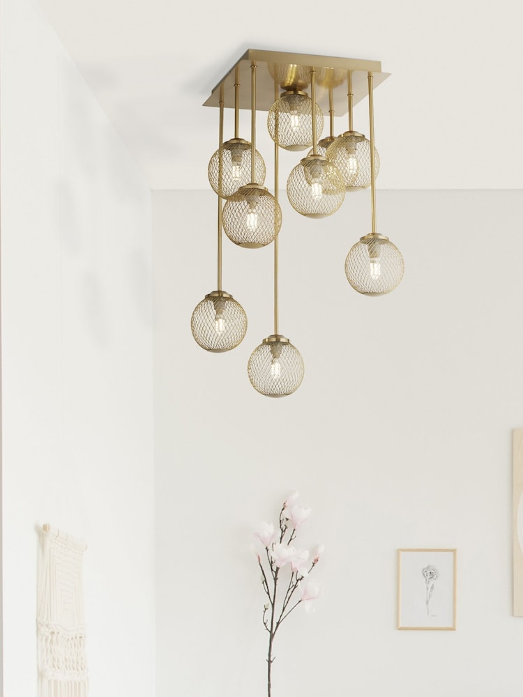 Searchlight Brass Mateo Ceiling Light - Image 1 of 4
