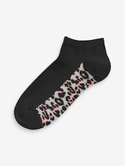 Zwart met dierenprint - Footbed Trainers Socks 5 Pack - Image 4 of 6