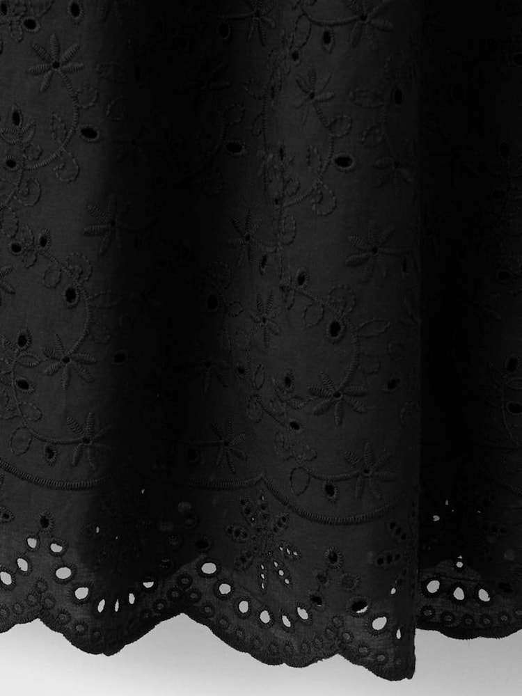 Mango Black Broderie Strapless Maxi Dress - Image 6 of 6 Mango Black Broderie Strapless Maxi Dress - Image 6 of 6