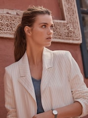 Weiß - Blazer mit Nadelstreifen - Bild 4 von 5