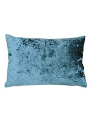 Riva Paoletti Teal Blue 40 x 60cm Verona Crushed Velvet Cushion - Image 1 of 2