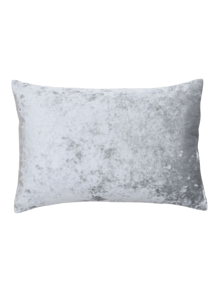 Riva Paoletti Pewter Grey 40 x 60cm Verona Crushed Velvet Cushion - Image 1 of 2