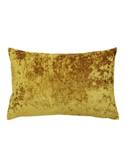 Riva Paoletti Ochre Yellow 40 x 60cm Verona Crushed Velvet Cushion - Image 1 of 2
