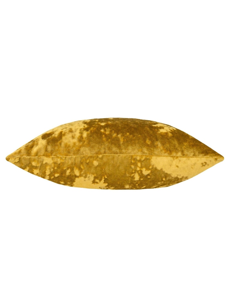 Riva Paoletti Ochre Yellow 40 x 60cm Verona Crushed Velvet Cushion - Image 2 of 4 Riva Paoletti Ochre Yellow 40 x 60cm Verona Crushed Velvet Cushion - Image 2 of 4
