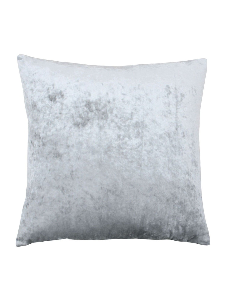 Riva Paoletti Silver Grey 55 x 55cm Verona Crushed Velvet Cushion - Image 1 of 2