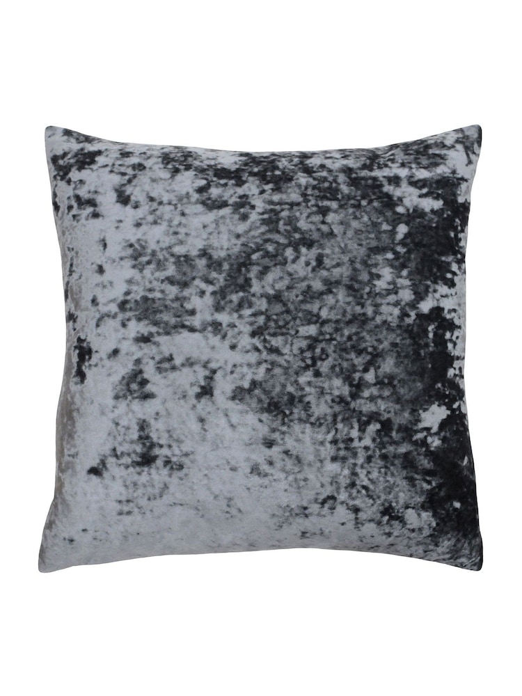 Riva Paoletti Pewter Grey 55 x 55cm Verona Crushed Velvet Cushion - Image 1 of 2