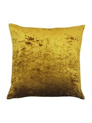 Riva Paoletti Ochre Yellow 55 x 55cm Verona Crushed Velvet Cushion - Image 1 of 1